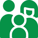 Green abstract figures on black background.